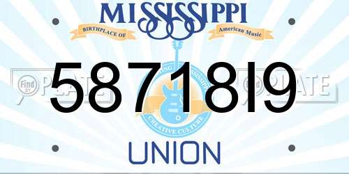 58718I9 Mississippi License Plate