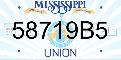58719B5 Mississippi License Plate