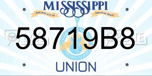 58719B8 Mississippi License Plate