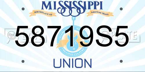 58719S5 Mississippi License Plate