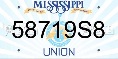58719S8 Mississippi License Plate
