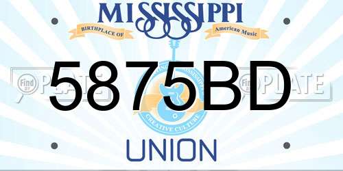 5875BD Mississippi License Plate