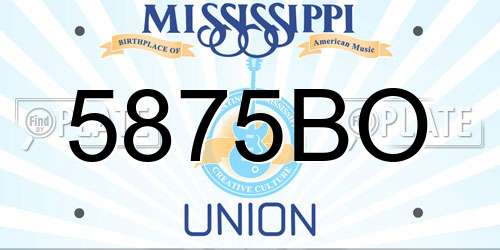 5875BO Mississippi License Plate