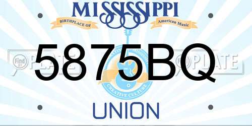 5875BQ Mississippi License Plate