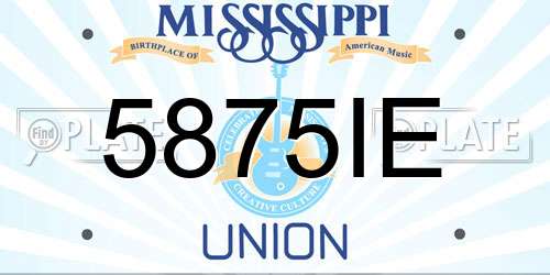 5875IE Mississippi License Plate