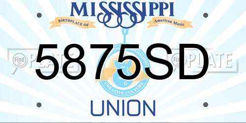 5875SD Mississippi License Plate