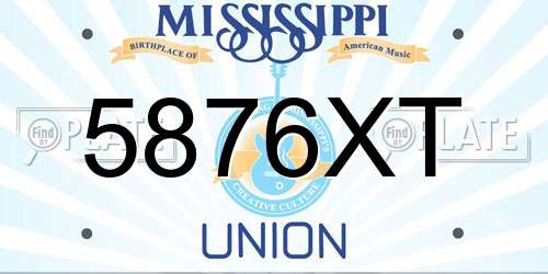 5876XT Mississippi License Plate