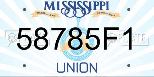 58785F1 Mississippi License Plate