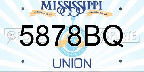 5878BQ Mississippi License Plate
