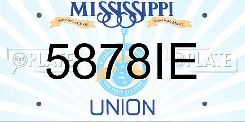 5878IE Mississippi License Plate