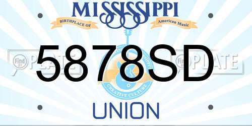 5878SD Mississippi License Plate