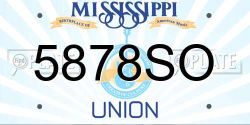 5878SO Mississippi License Plate