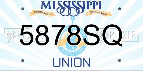 5878SQ Mississippi License Plate