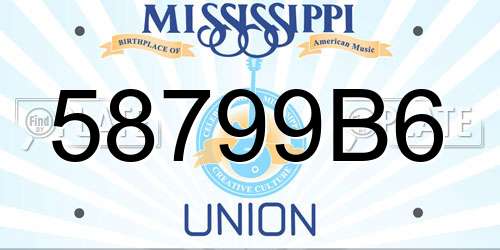 58799B6 Mississippi License Plate
