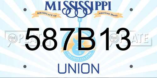 587B13 Mississippi License Plate