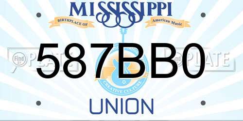 587BB0 Mississippi License Plate