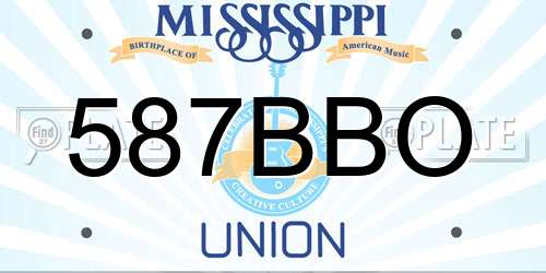 587BBO Mississippi License Plate