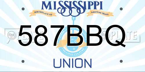587BBQ Mississippi License Plate