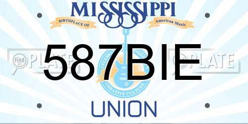 587BIE Mississippi License Plate