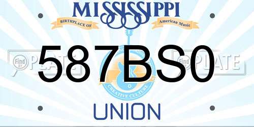 587BS0 Mississippi License Plate