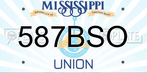 587BSO Mississippi License Plate
