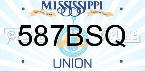 587BSQ Mississippi License Plate