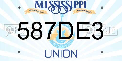 587DE3 Mississippi License Plate
