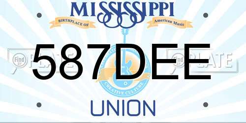 587DEE Mississippi License Plate