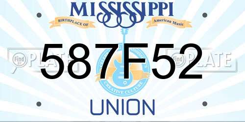 587F52 Mississippi License Plate