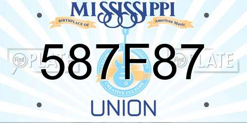 587F87 Mississippi License Plate