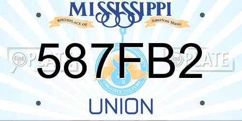 587FB2 Mississippi License Plate
