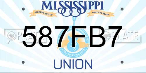 587FB7 Mississippi License Plate
