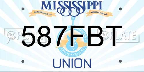 587FBT Mississippi License Plate