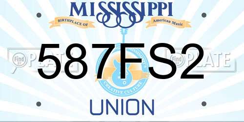 587FS2 Mississippi License Plate