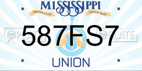 587FS7 Mississippi License Plate