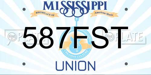 587FST Mississippi License Plate