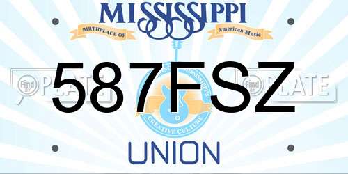 587FSZ Mississippi License Plate