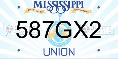 587GX2 Mississippi License Plate