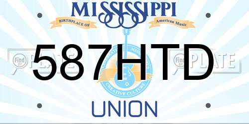 587HTD Mississippi License Plate