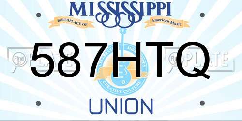 587HTQ Mississippi License Plate