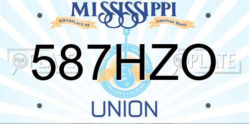 587HZO Mississippi License Plate