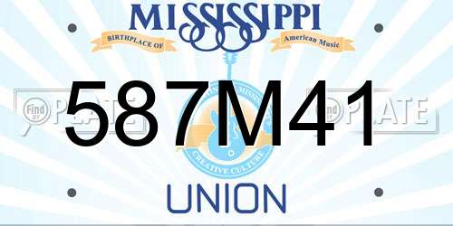 587M41 Mississippi License Plate