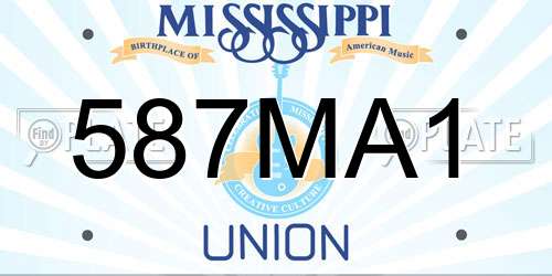587MA1 Mississippi License Plate