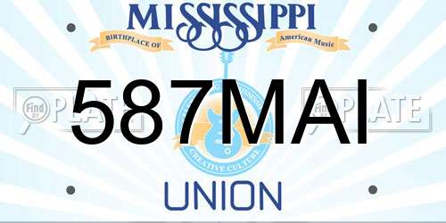587MAI Mississippi License Plate