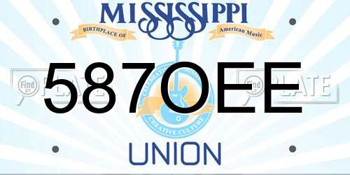 587OEE Mississippi License Plate