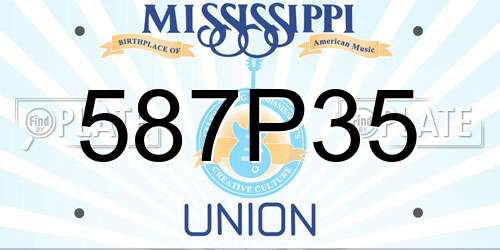 587P35 Mississippi License Plate