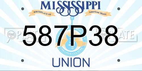 587P38 Mississippi License Plate