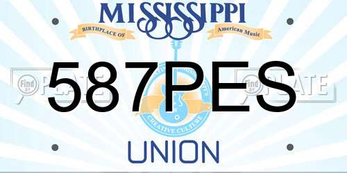 587PES Mississippi License Plate