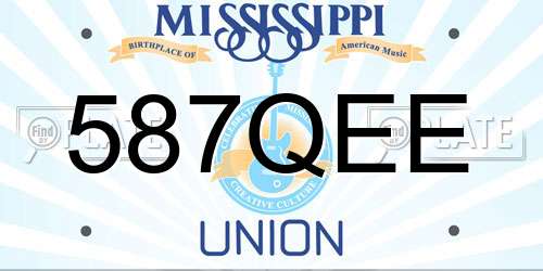 587QEE Mississippi License Plate