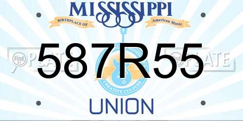 587R55 Mississippi License Plate